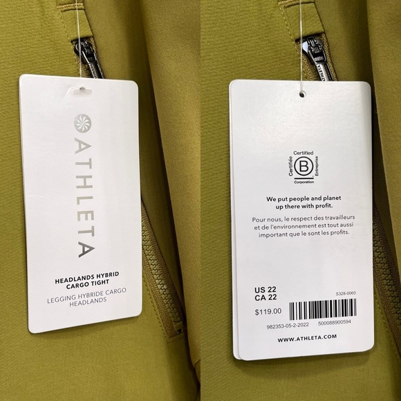 Athleta Headlands Hybrid Cargo Tights High Rise in Tapestry Gold Plus Size 22 - Picture 13 of 14